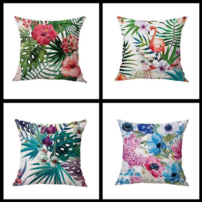 Linen Pillow Cushion Cover Fashion leaf