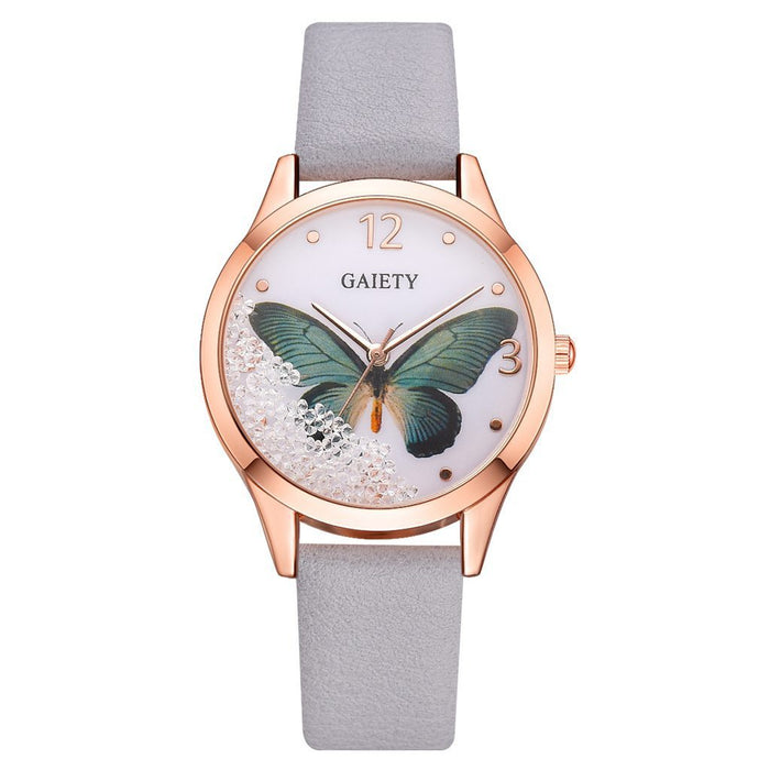 Gaiety Removable Rhinestone Butterfly Watches