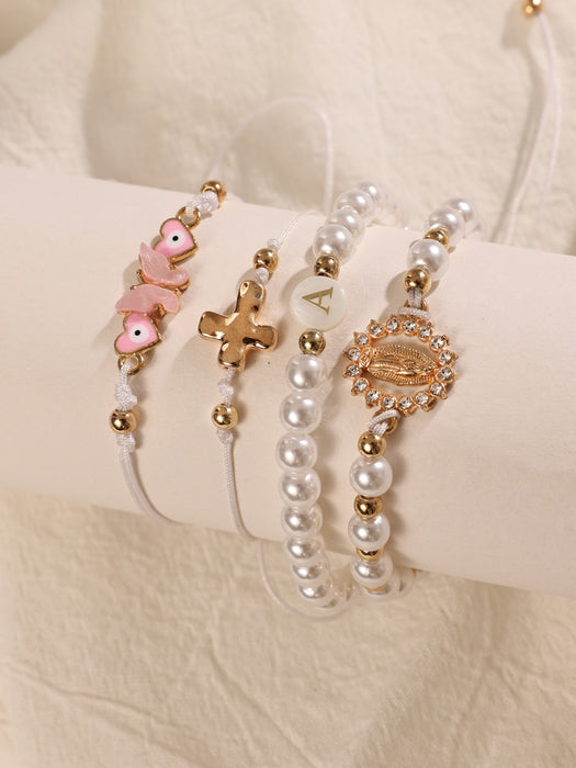 Girls' Pearls, Rice Beads Cute Bracelet Set