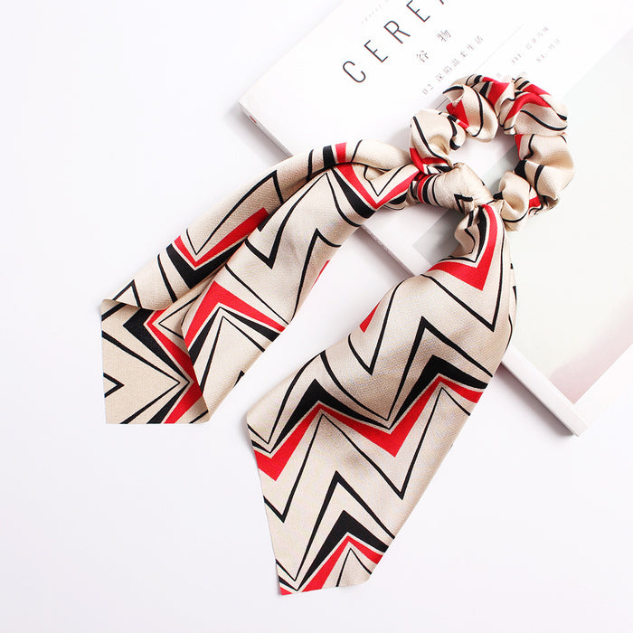 Geometric Hair Satin Big Bow Tail Ribbon