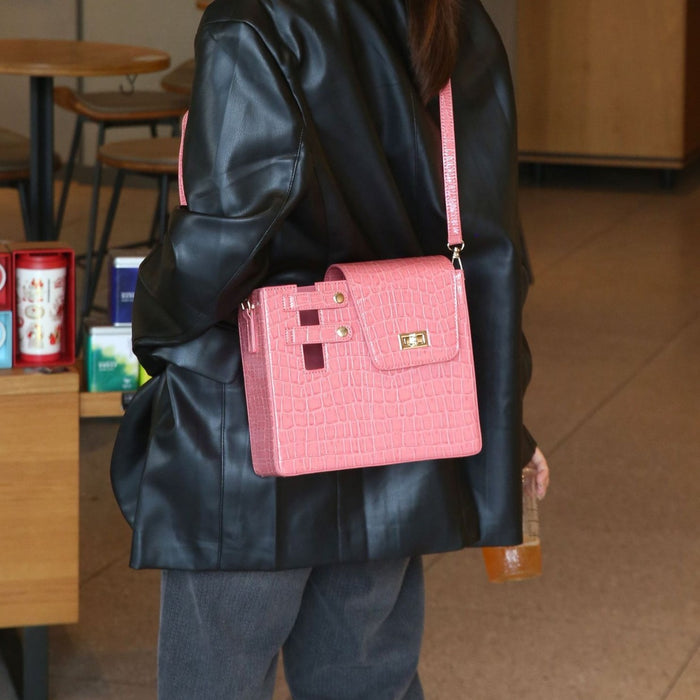 Trendy Stone-Textured Crossbody Purse