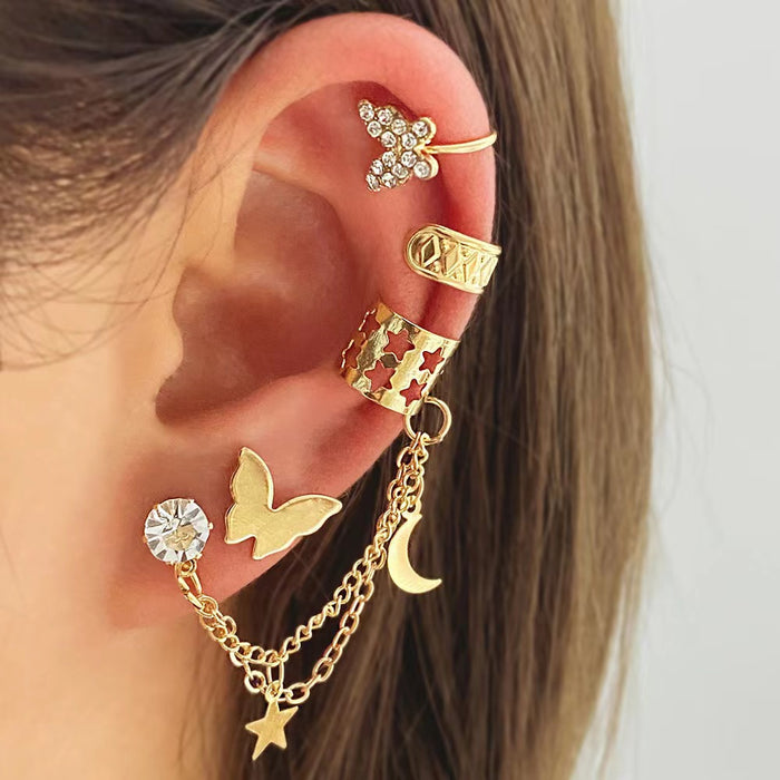 Butterfly Hollow Non-piercing Earrings