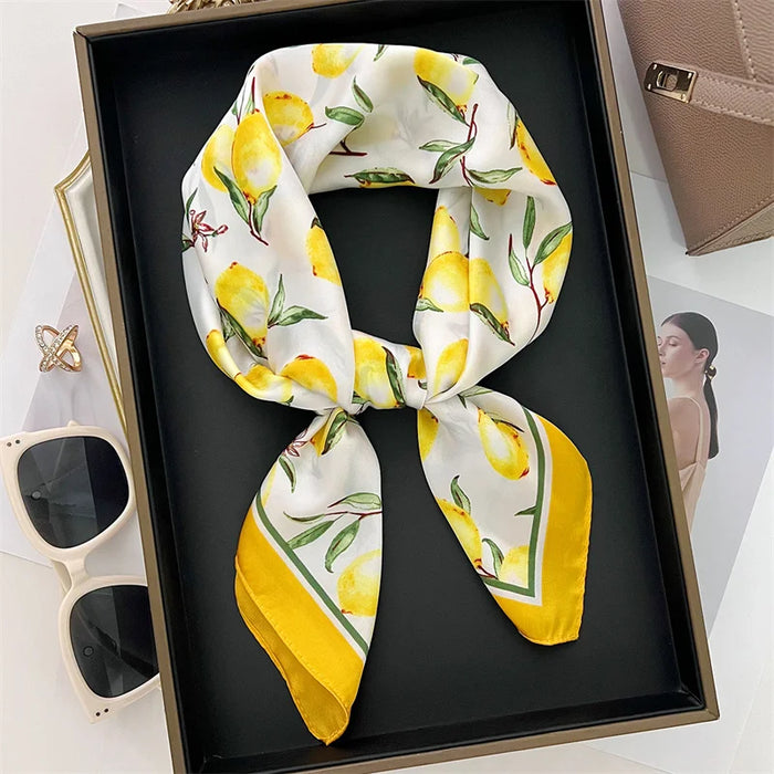 Square Spring Prints Silk Scarves