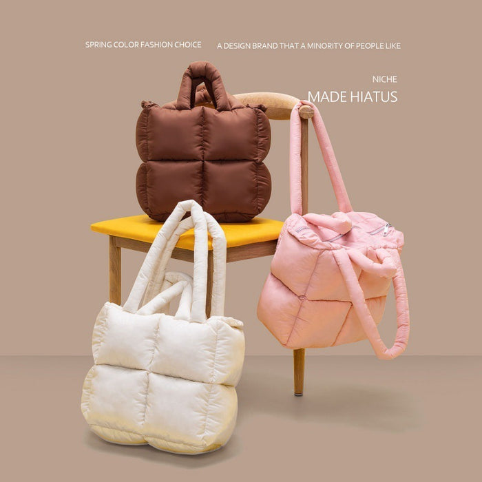 Style Plush Diamond Pillow Tote