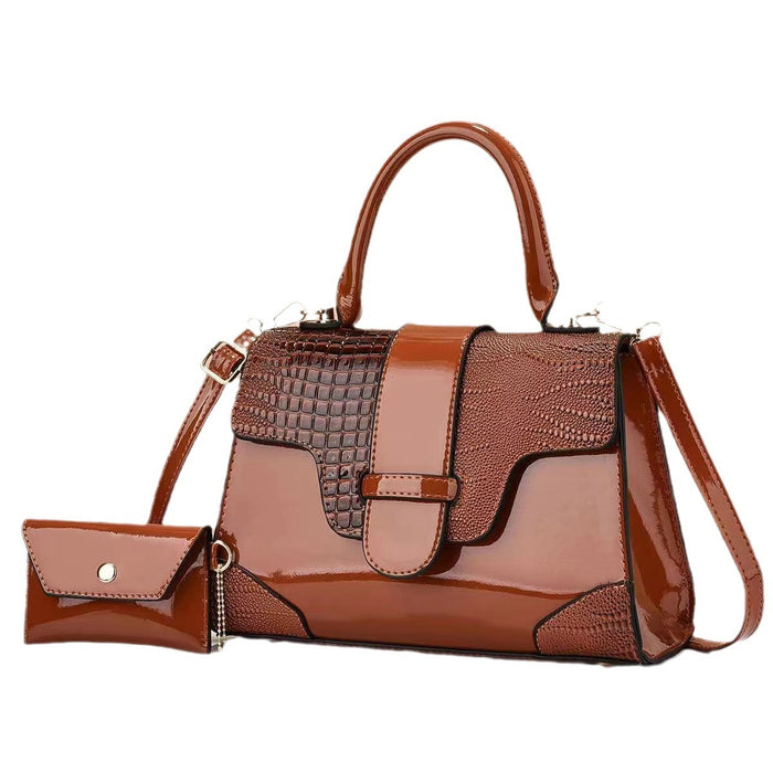 Classic Embossed Patent Tote & Pouch