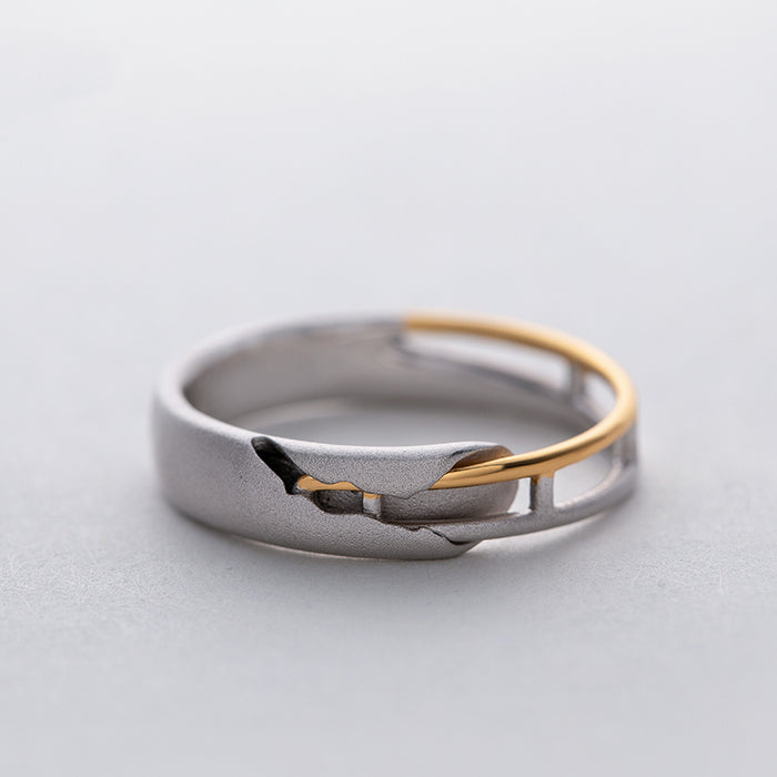 A Pair Of Simple Men's And Women's Rings In Sterling Silver