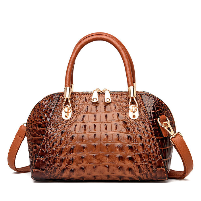 Wholesale Women Fashion Casual Gradient Crocodile Pattern Handbag