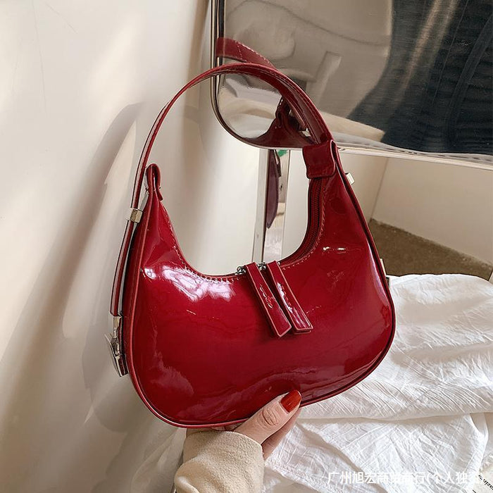 Versatile Patent Leather Handbag