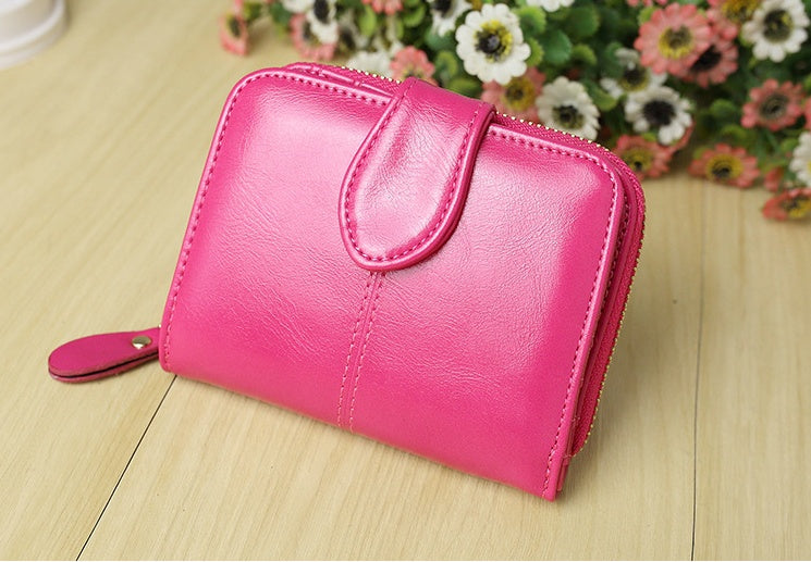 Classic Foldable Leather Coin Purse