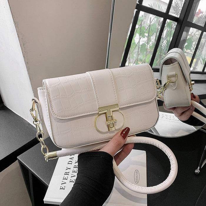 Wholesale Stylish Stone Pattern Solid Color Shoulder Bag