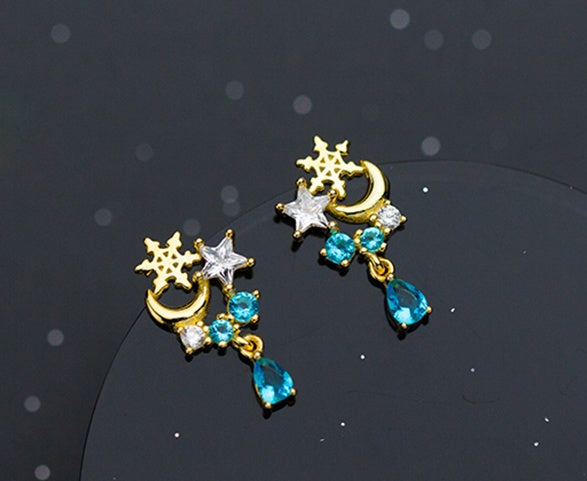 Zircon Drill 925 Stud Earrings