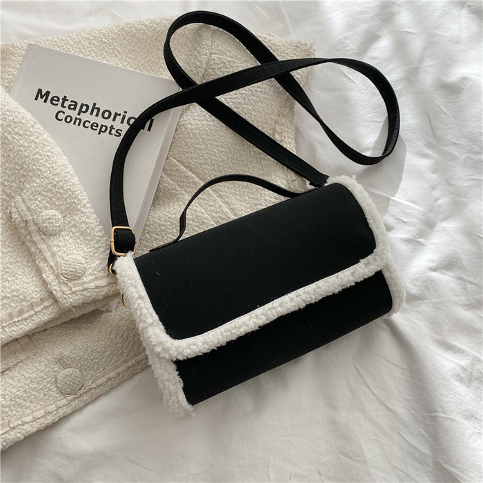 Elegant Contrast Flap Shoulder Purse