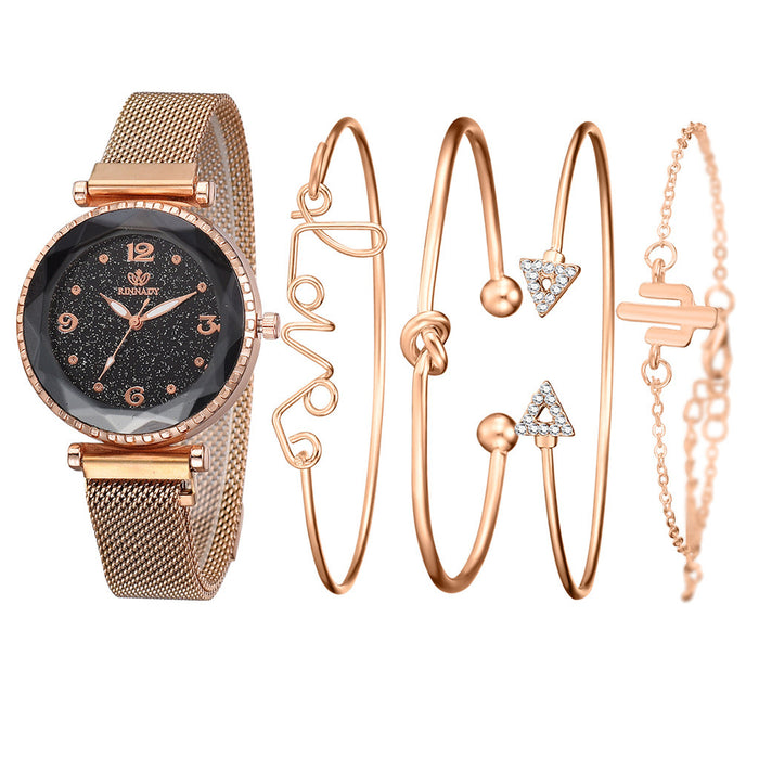 Women Watches Starry Sky Magnet Buckle  Bracelet Wristwatch