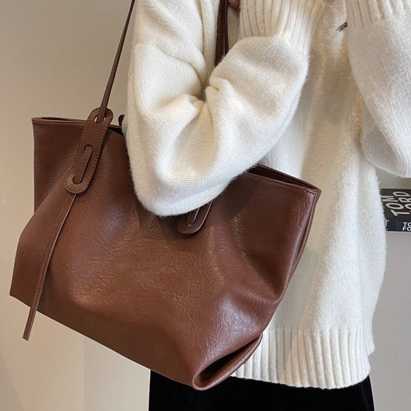 Women Casual Simple Solid Color Handbag