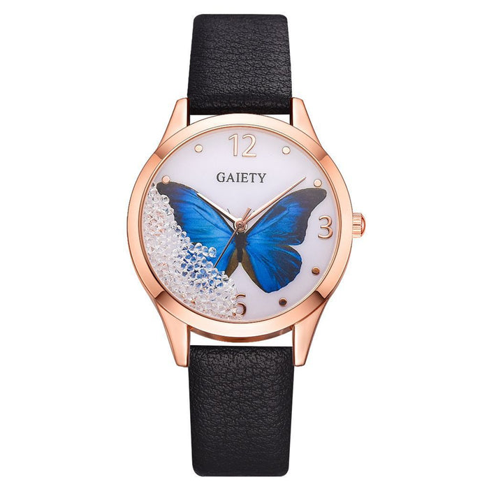 Gaiety Removable Rhinestone Butterfly Watches.