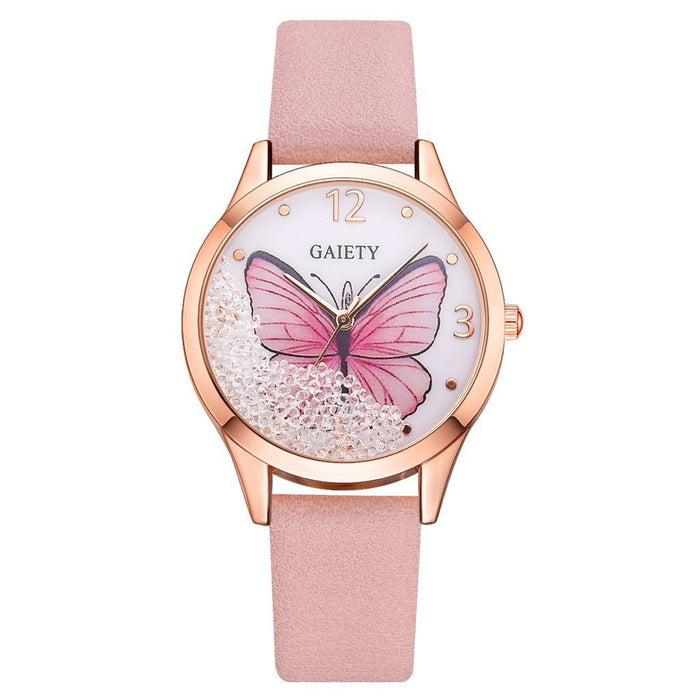 Gaiety Removable Rhinestone Butterfly Watches.