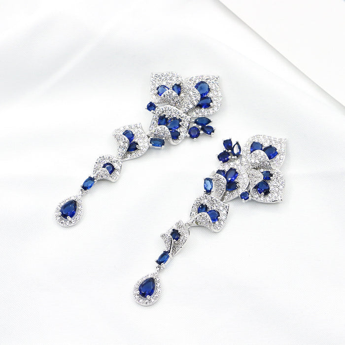 European And American Retro Sapphire Earrings