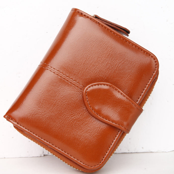 Classic Foldable Leather Coin Purse