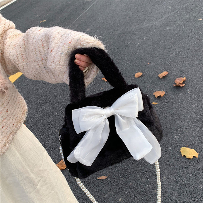 Luxury Fuzzy Bow Mini Bag