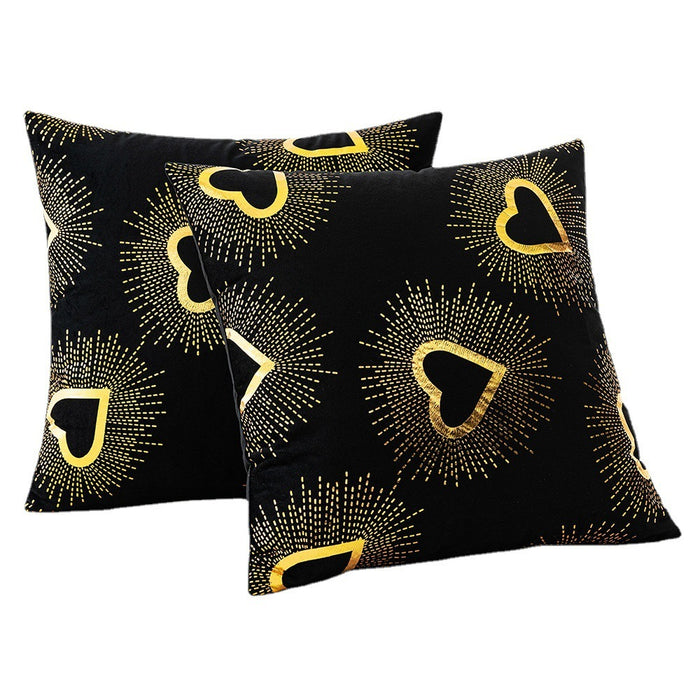 Fashion Black Velvet Printed Pillow