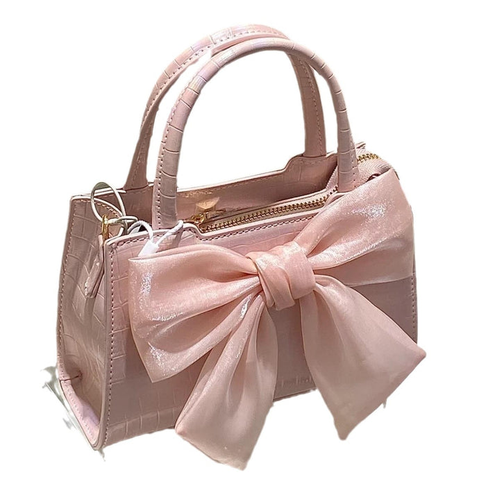 Wholesale Women Fashion Elegant Solid Color Bowknot Handbag