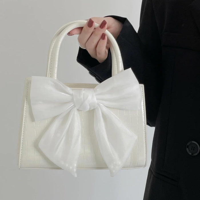 Wholesale Women Fashion Elegant Solid Color Bowknot Handbag