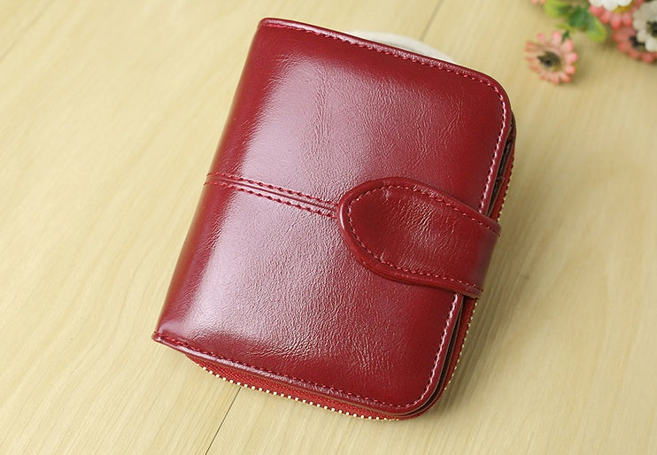 Classic Foldable Leather Coin Purse