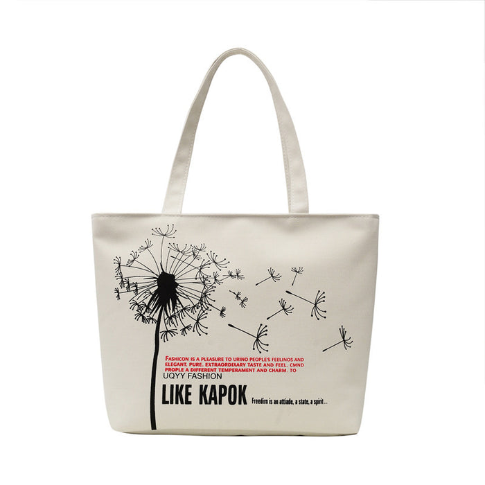 Classic Summer-Style Spacious Printed Canvas Shopper