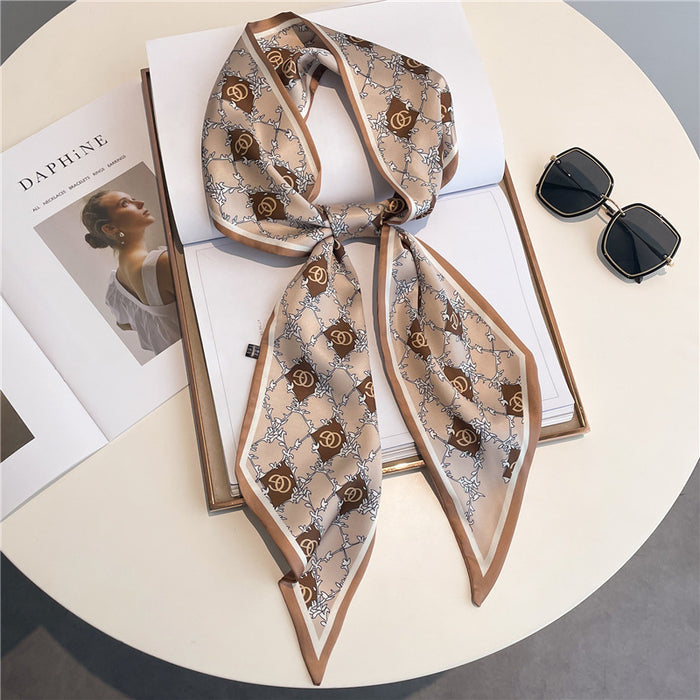 Thin Narrow Long  Silk Scarves Women's tie.