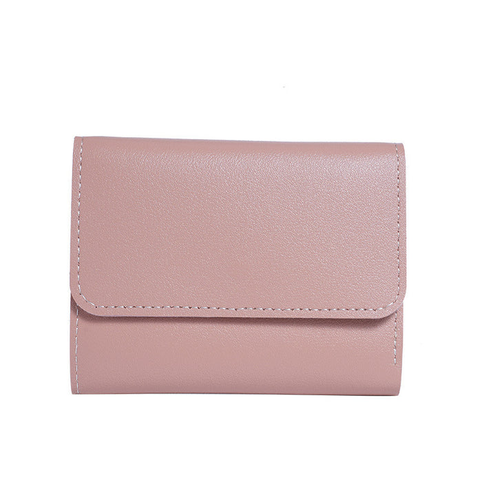 Wholesale Simple Solid Color Multi-Function Card Bag Three-Fold Wallet