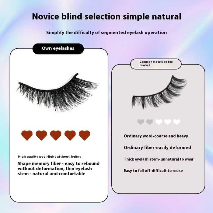 Women's One-piece Five-pair Cat Eye Oblique Flying Stage Makeup Thick Cat Eye Eyelash