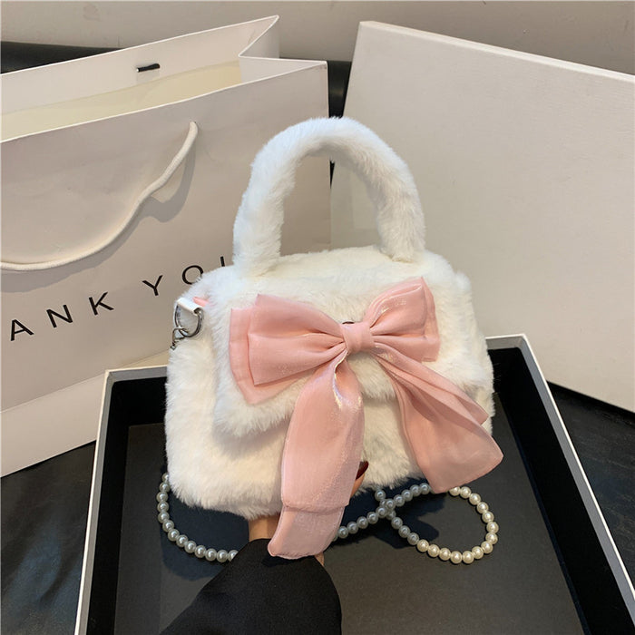 Luxury Fuzzy Bow Mini Bag