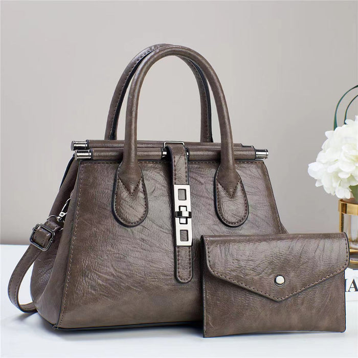 Wholesale Vintage Elegant Large Capacity Handbag Two-Piece Set