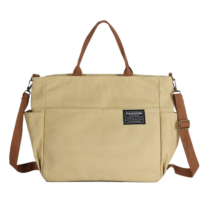 Wholesale Women Casual Retro Portable Canvas Shoulder Bag Large Capacity Multilayer Bag