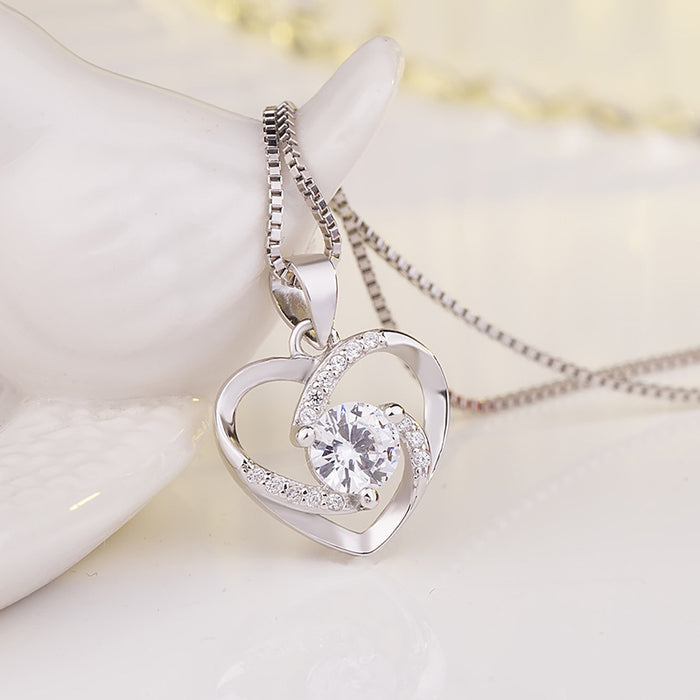 Heart Pendant Sterling Silver clavicle Necklace