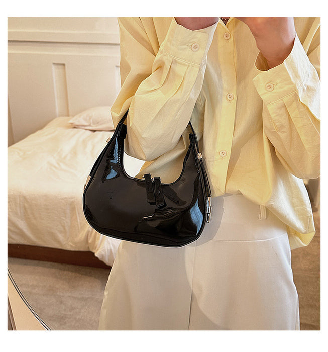 Versatile Patent Leather Handbag