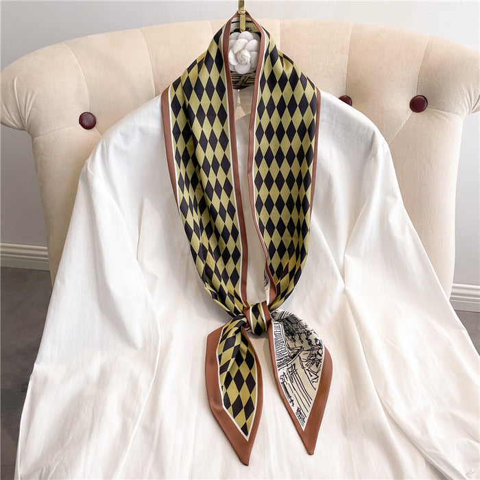 Thin Narrow Long  Silk Scarves Women's tie.