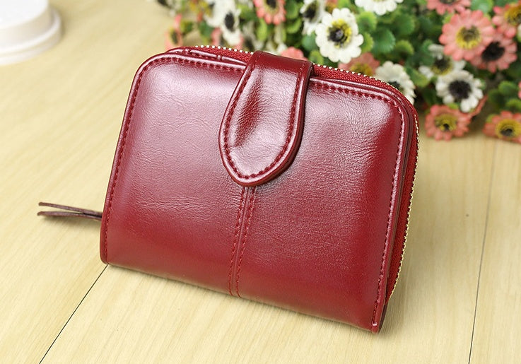 Classic Foldable Leather Coin Purse