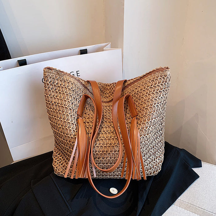 High-grade Large-capacity Woven Shoulder Bag For Women