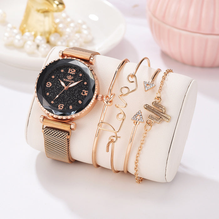 Women Watches Starry Sky Magnet Buckle  Bracelet Wristwatch