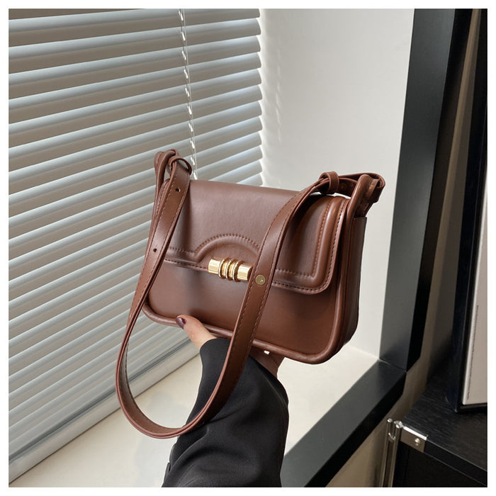 Women Fashion Simple Elegant Solid Color Shoulder Bag