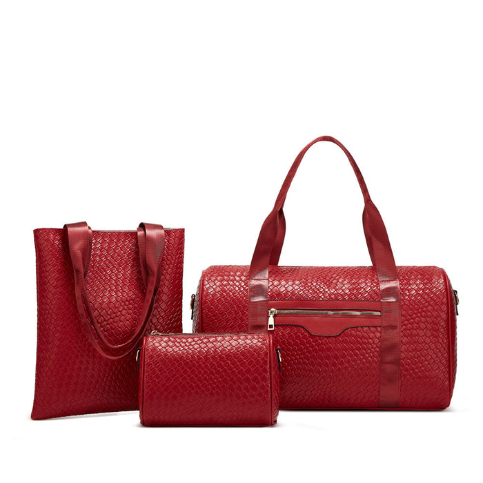 Wholesale Simple Solid Color Large Capacity Handbag Three-Piece Set