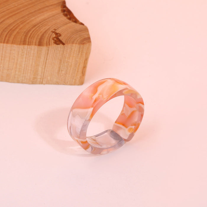 Simple Fashion Ring Natural Stone Geometric Eight-piece Set