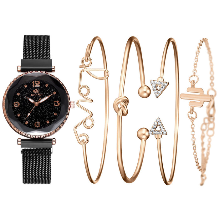 Women Watches Starry Sky Magnet Buckle  Bracelet Wristwatch