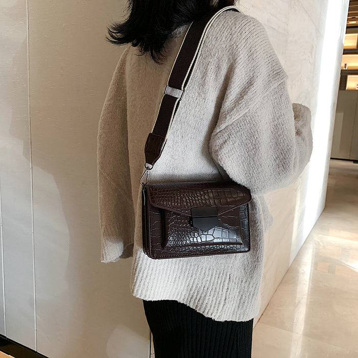 Women Fashion Casual Stone Pattern Square Shoulder Bag