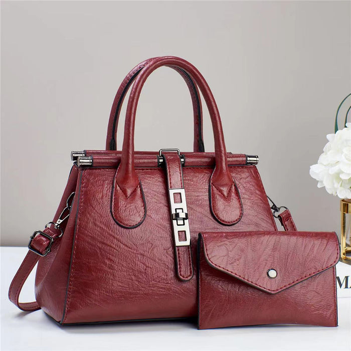 Wholesale Vintage Elegant Large Capacity Handbag Two-Piece Set