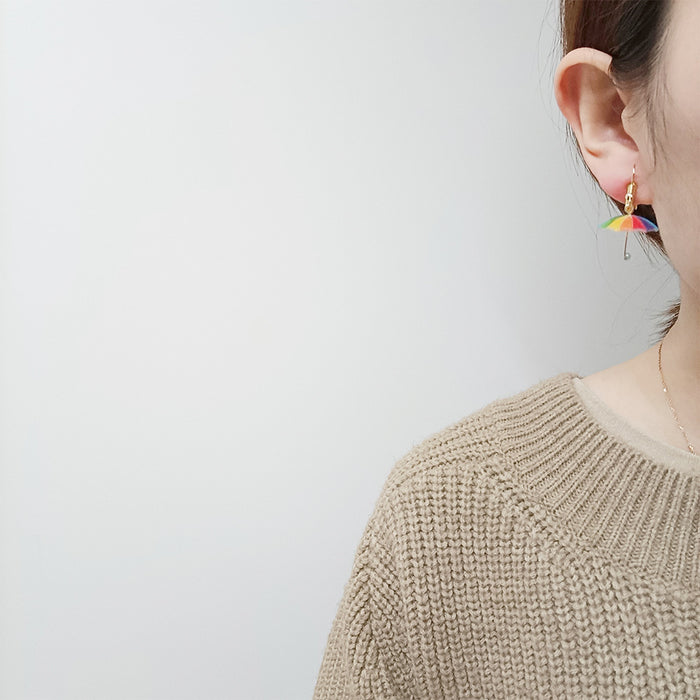 Women's Rainbow Geometric Umbrella Half Stereo Stud Earrings