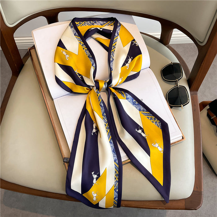 Thin Narrow Long  Silk Scarves Women's tie.