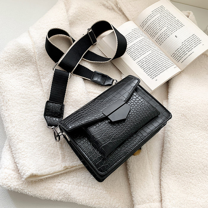 Women Fashion Casual Stone Pattern Square Shoulder Bag