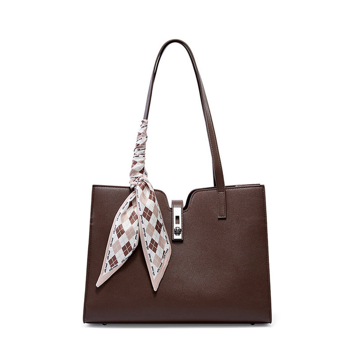 Wholesale Women  Casual Solid Color Litchi Pattern Handbag.